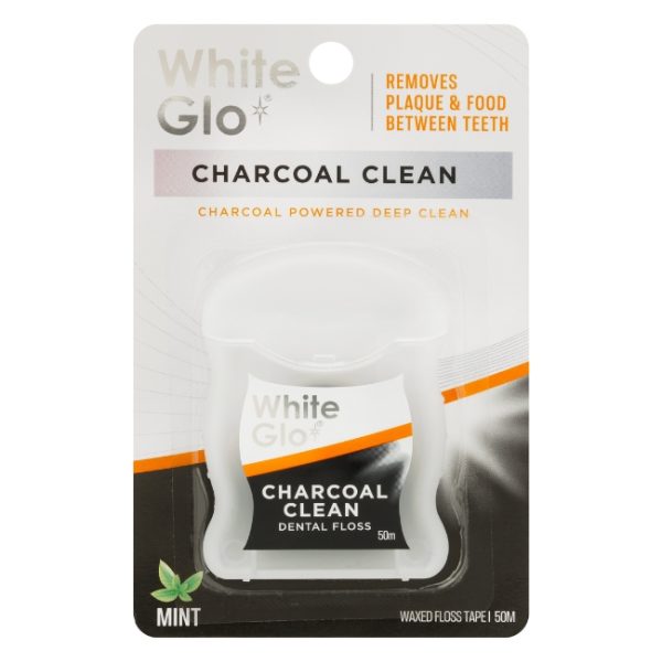 White Glo Dental Floss Charcoal 50m