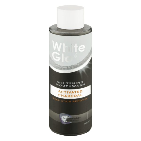 White Glo Mouthwash Charcoal Deep Stain Remover 500ml