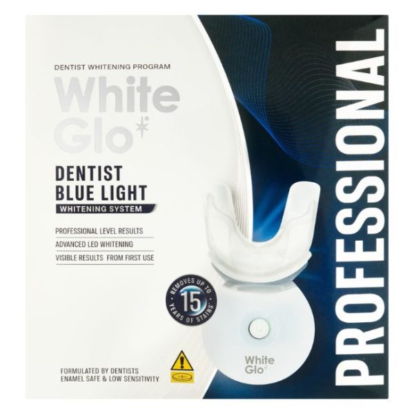 White Glo Dentist Blue Light Whitening Kit Professional